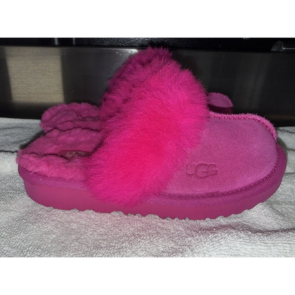 UGG‎ Mules Slippers Girls Size 10 Hot Pink Suede Comfort Slip On